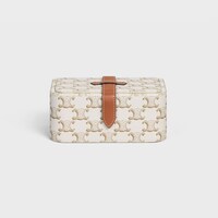 Large Jewels Case in Triomphe Canvas and Calfskin - WHITE - TRAVEL - 1 | CELINE