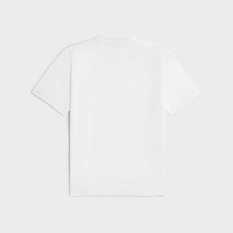 棉質平織布CELINE寬鬆T恤 - 亞麻色 / 黝黑色 -  - 1 | CELINE