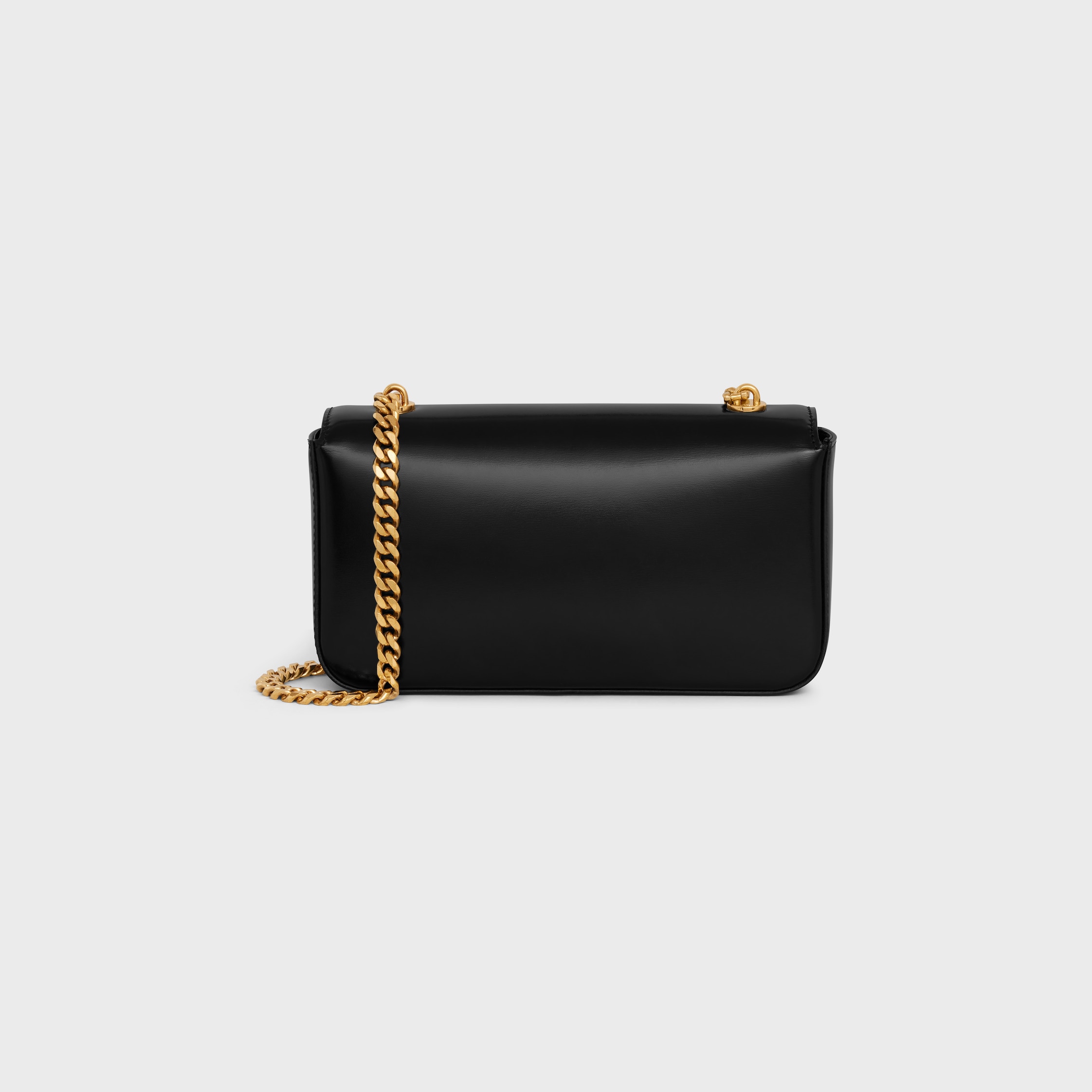 CHAIN SHOULDER BAG CLAUDE WITH STRASS CLOSURE in shiny