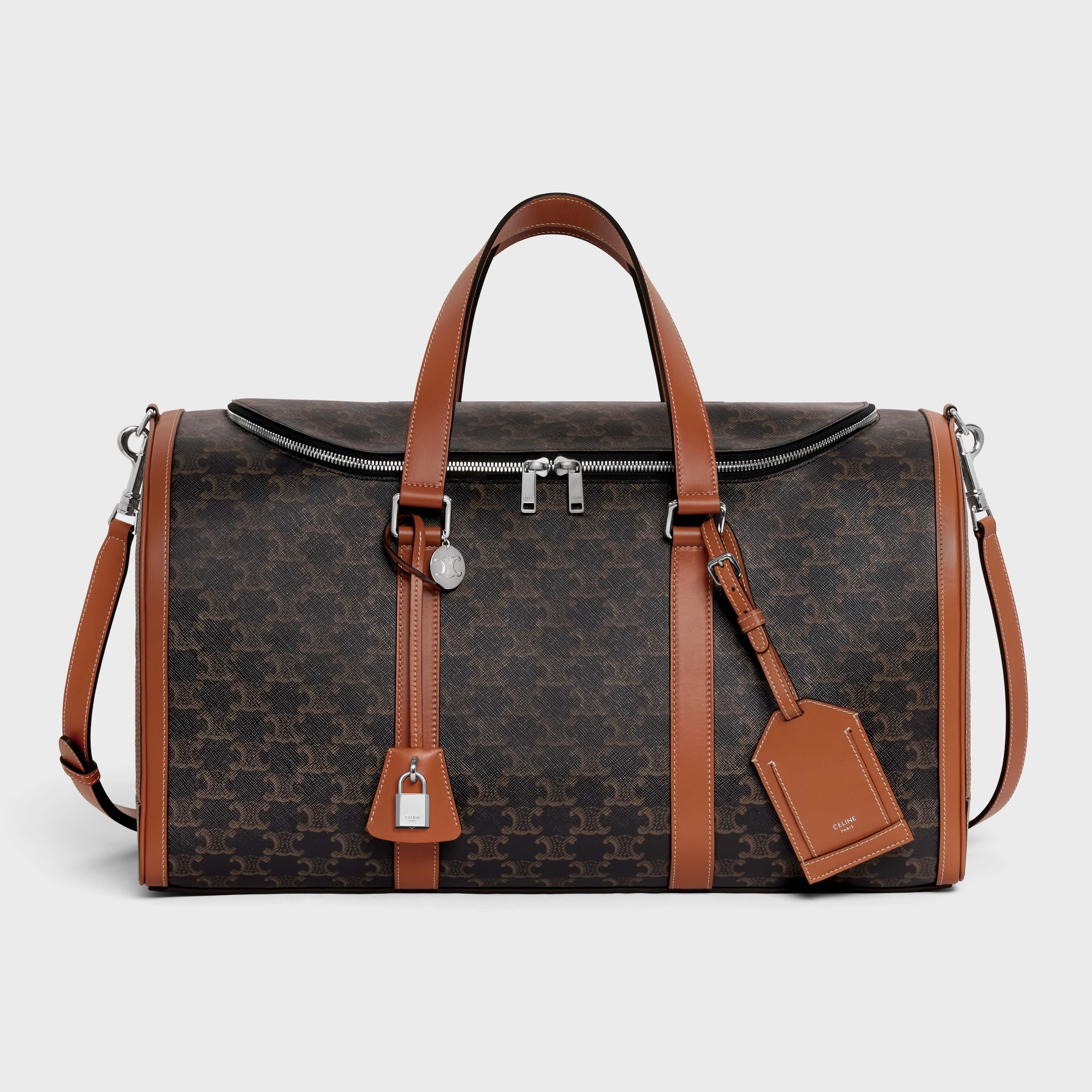 Celine ミディアム トラベルバッグ ボストンバック　2025最新作　新品 ☆CELINE☆ミディアム トラベルバッグ / CELINEプリント入り