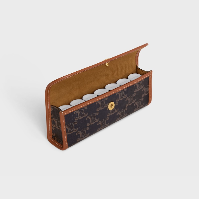 Pill Box in triomphe canvas - TAN - BEAUTY ACCESSORIES - 1 | CELINE