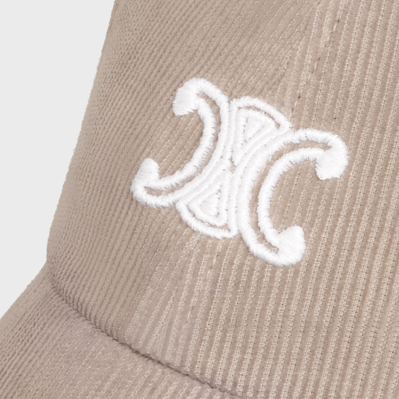 vivienne cap IN corduroy - GREY / WHITE -  - 1 | CELINE
