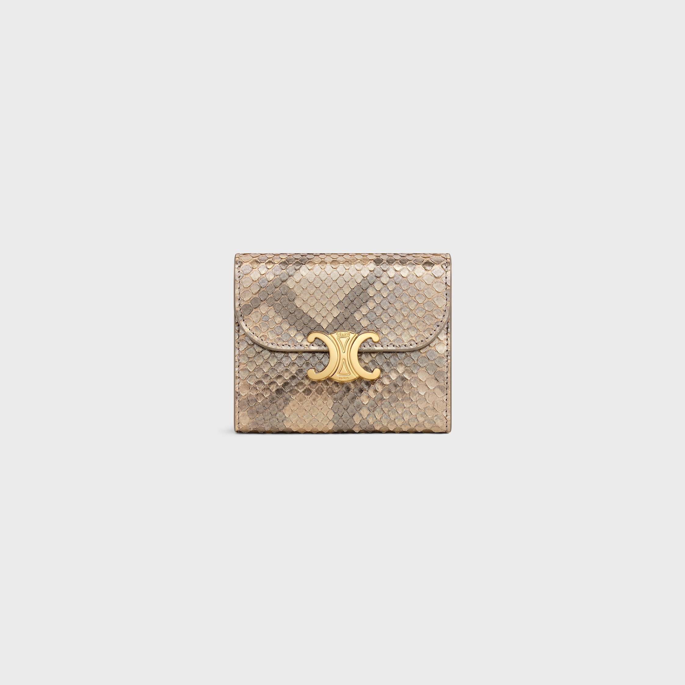 【CELINE】Small Flap Wallet TRIOMPHE パテントカーフ Women's Small flap wallet Triomphe in patent calfskin