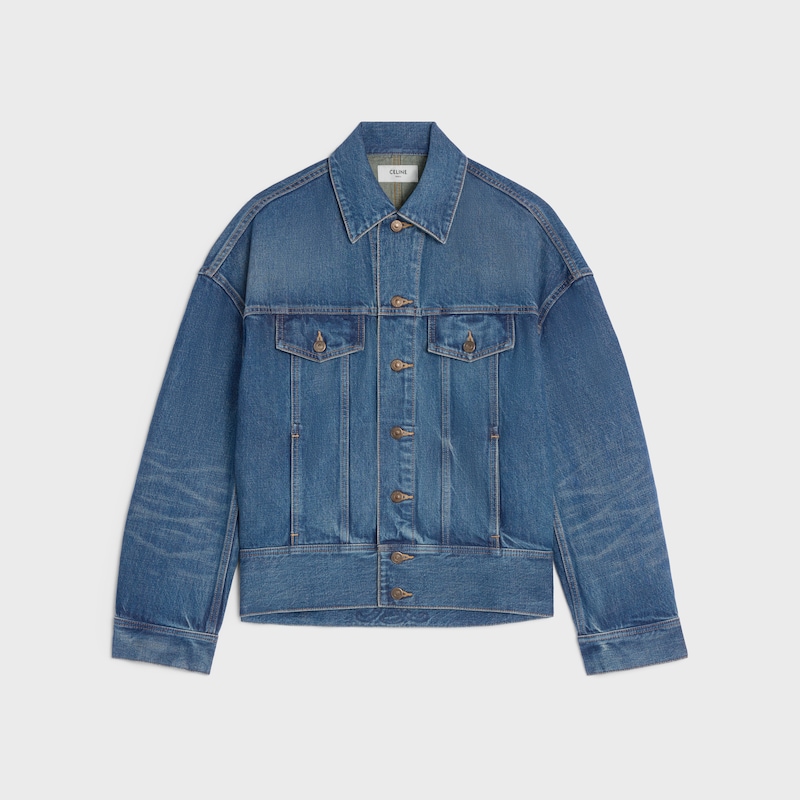 jacket IN rigid denim - DARK UNION WASH -  - 1 | CELINE