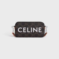 Horizontal pouch in Triomphe canvas with celine print - TAN - SMALL GIFTS - 1 | CELINE