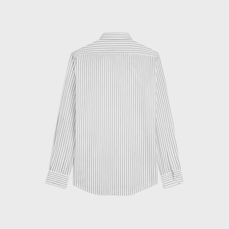 CLASSIC SHIRT IN striped cotton - BLANC/NOIR -  - 1 | CELINE
