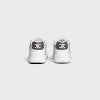 CELINE TRAINER CT-09 LOW LACE-UP SNEAKER in CALFSKIN AND MESH - Optic White/Grey -  - 2 | CELINE