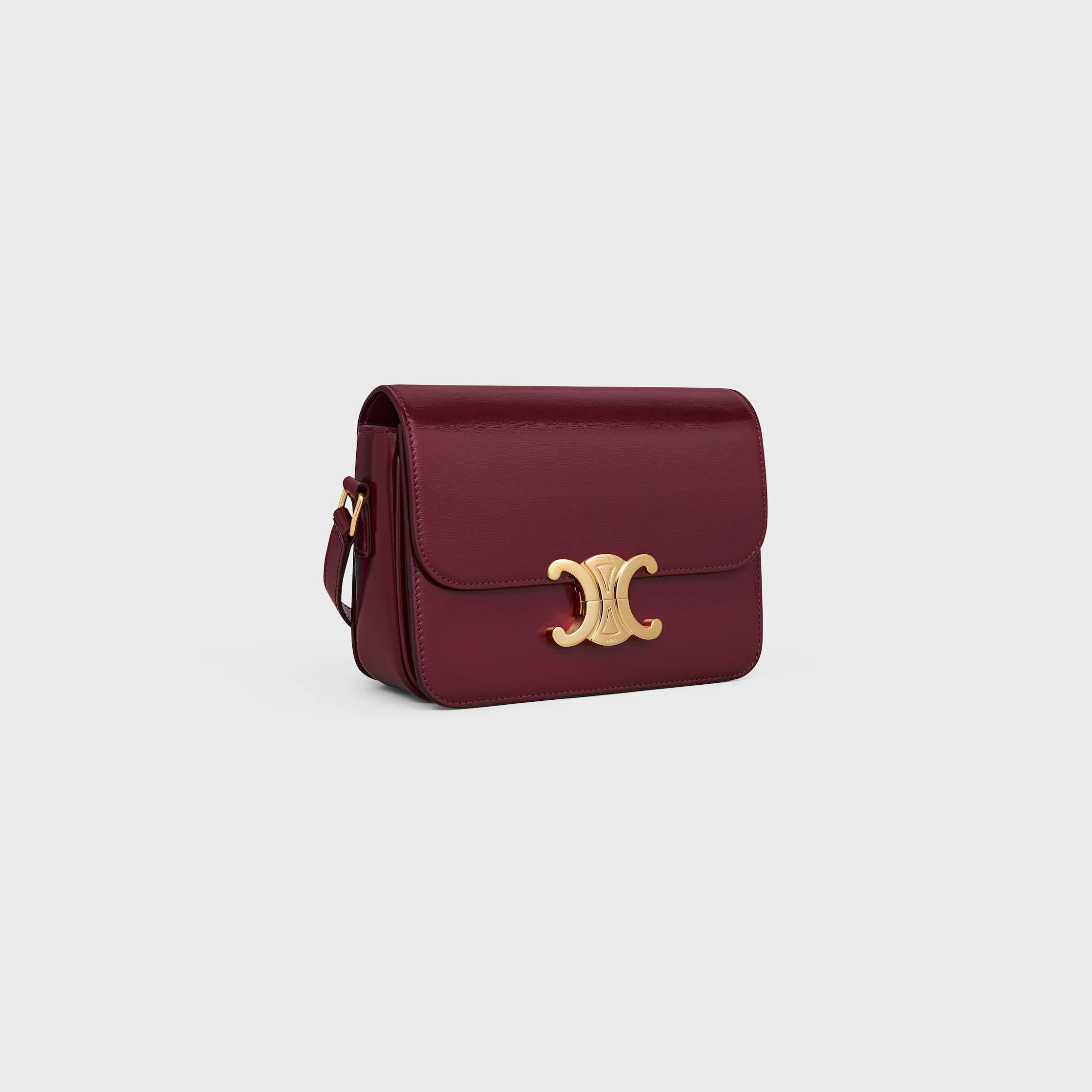 TEEN TRIOMPHE BAG IN shiny calfskin - LIGHT BURGUNDY | CELINE