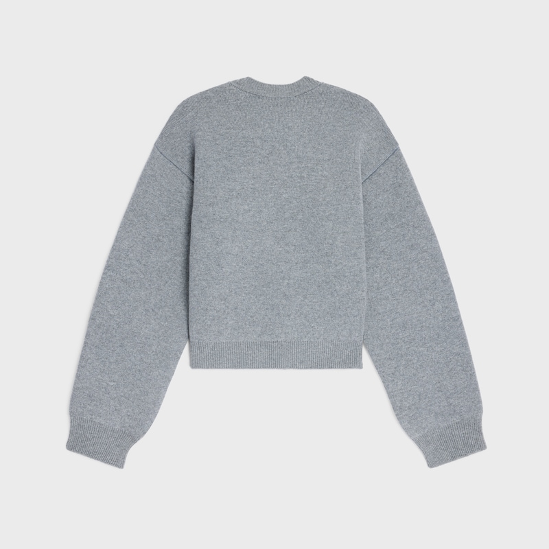 crewneck sweater IN cashmere - GREY / BLUE -  - 1 | CELINE