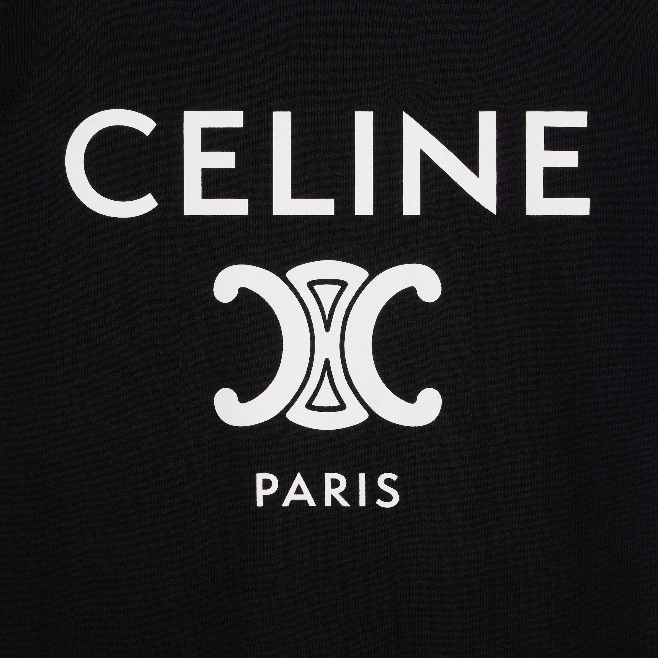 CELINE PARIS T-SHIRT IN COTTON JERSEY - BLACK / WHITE | CELINE