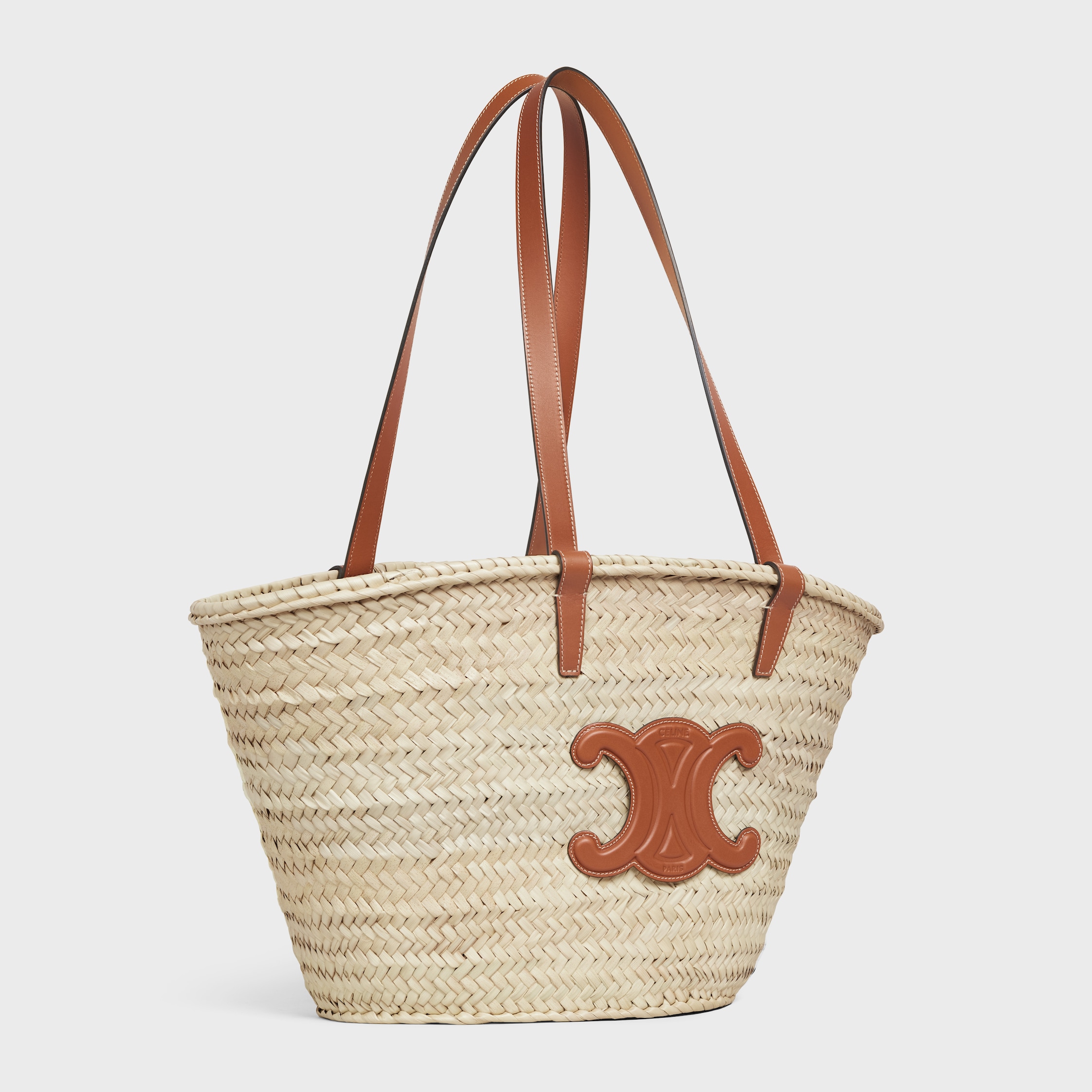 【関税&送料込】Celine Medium Panier Classic Bag undefined Medium supple panier in raffia and calfskin