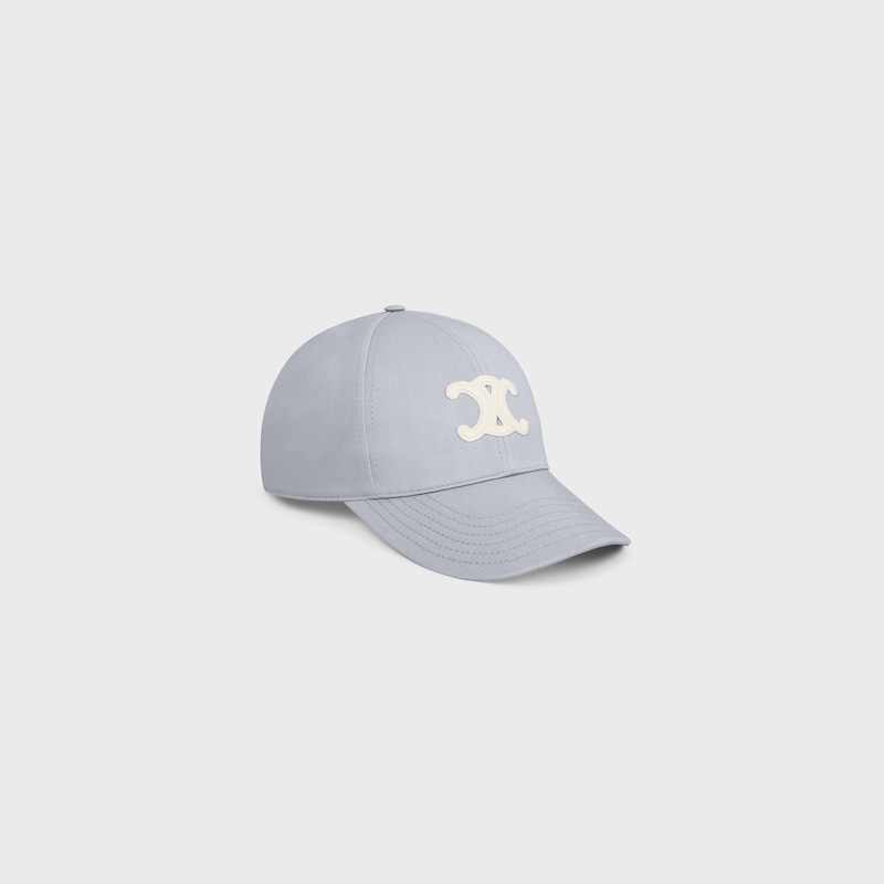 triomphe baseball cap in cotton - PEARL GREY -  - 1 | CELINE