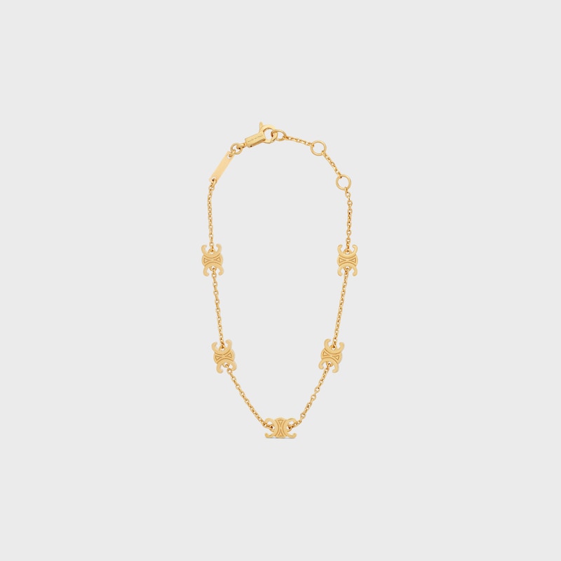 Triomphe Mini Triomphe Bracelet in Brass with Gold Finish - GOLD -  - 1 | CELINE