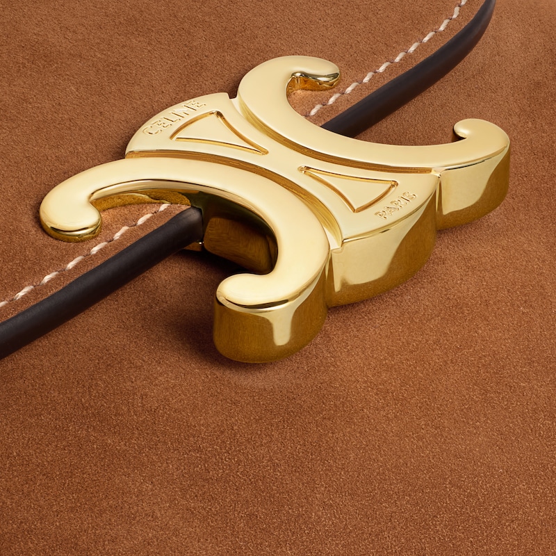 Small Flap Wallet TRIOMPHE IN NUBUCK CALFSKIN - CAMEL - WALLETS - 1 | CELINE