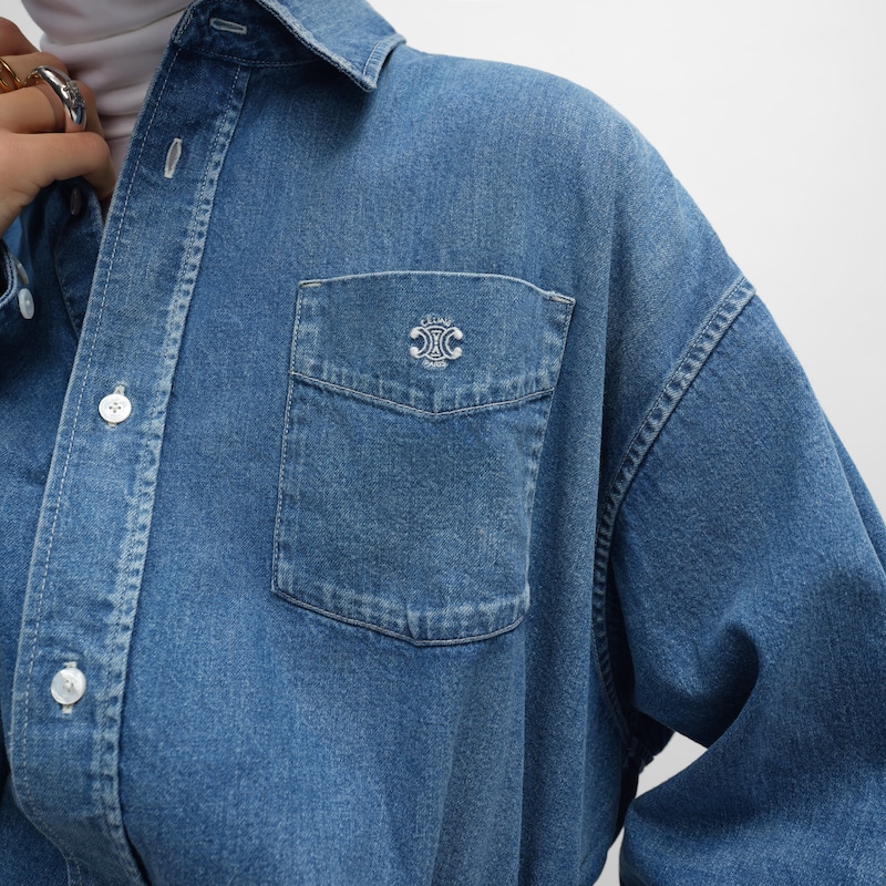 クロップドシャツ / デニム - インディゴウィスパー -  - 1 | CELINE