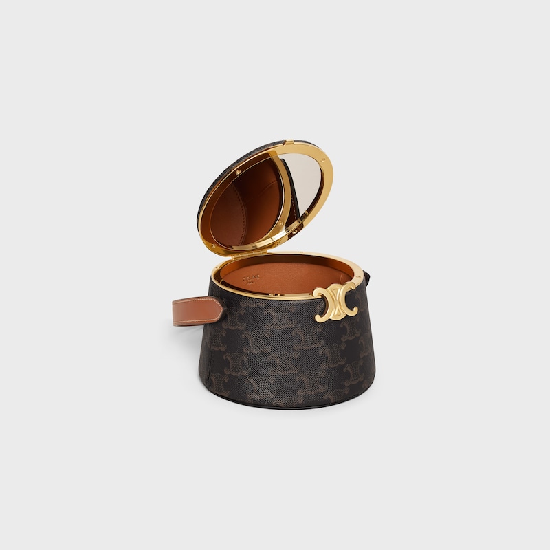 CELINE NINA MINAUDIERE in LAMBSKIN WITH TRIOMPHE CANVAS PRINT AND CALFSKIN - TAN - TRIOMPHE CANVAS - 1 | CELINE