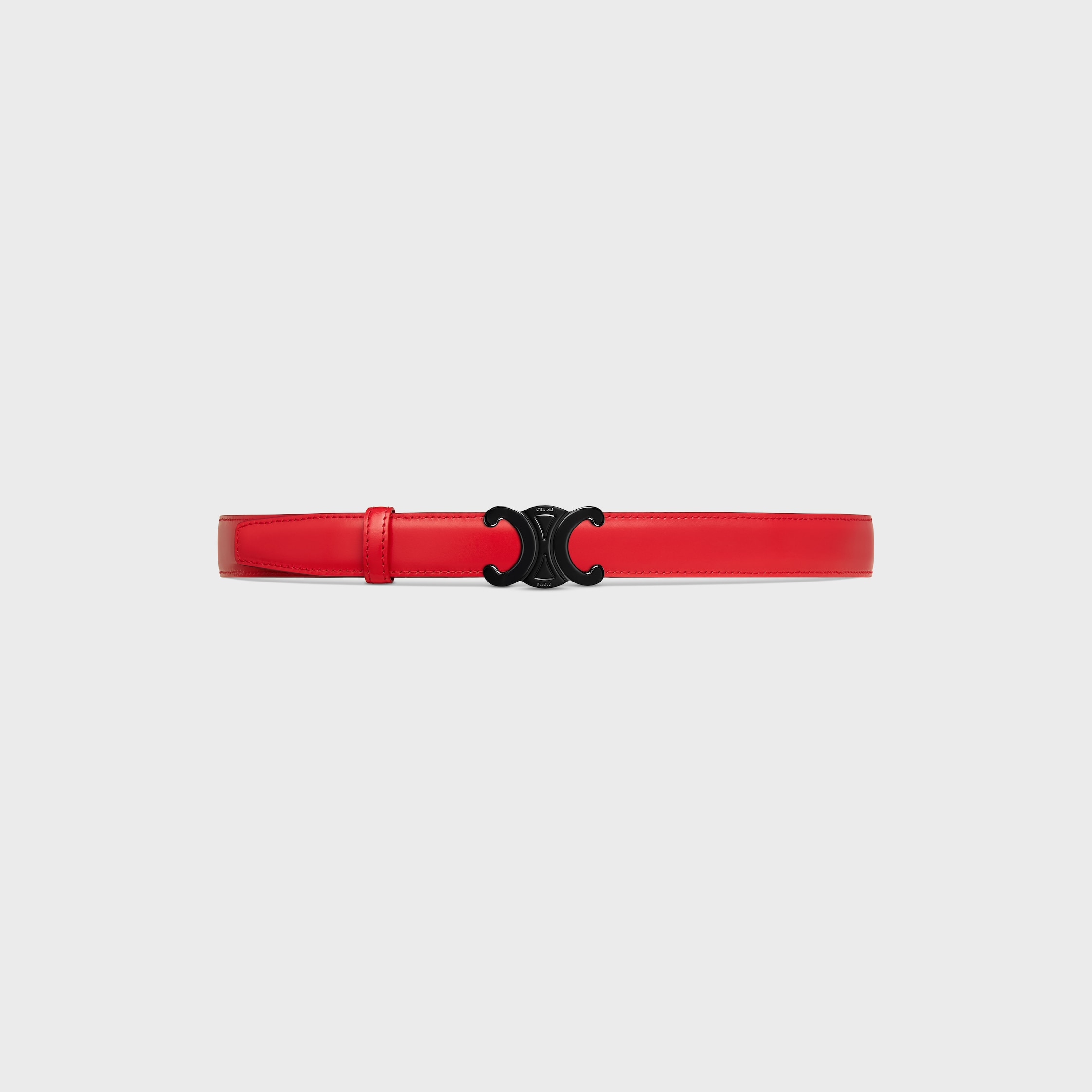 TRIOMPHE BUCKLE & REVERSIBLE STRAP 25MM - SYRAH / ULTRA RED | CELINE