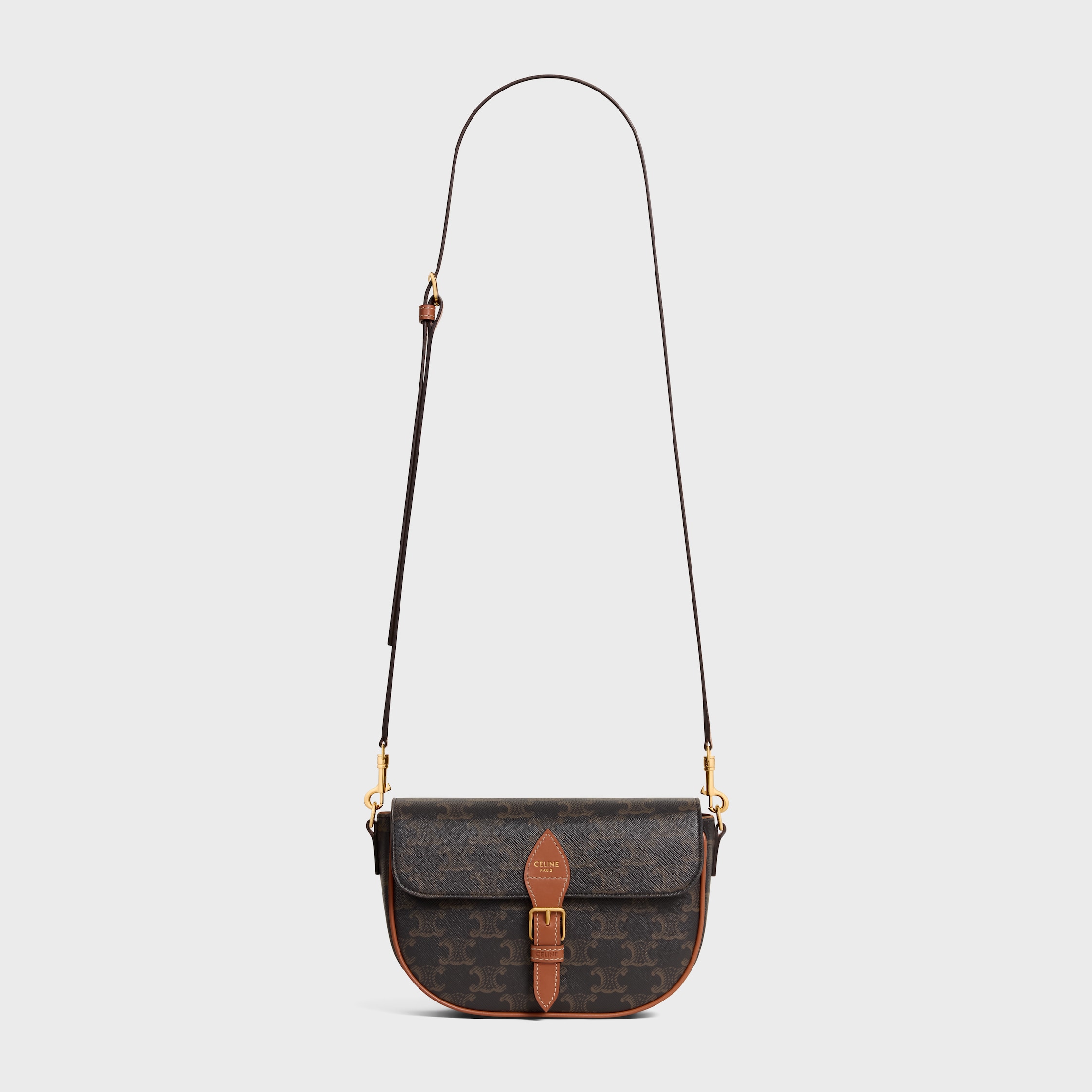 新作☆直営店 CELINE FOLCO ショルダーバッグ 122652GTL.04LU FOLCO SHOULDER BAG IN TRIOMPHE CANVAS AND CALFSKIN - | CELINE