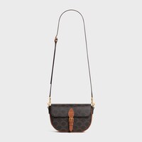 FOLCO SHOULDER BAG IN Triomphe Canvas and Calfskin - TAN - NEW COLLECTION WOMEN - 1 | CELINE