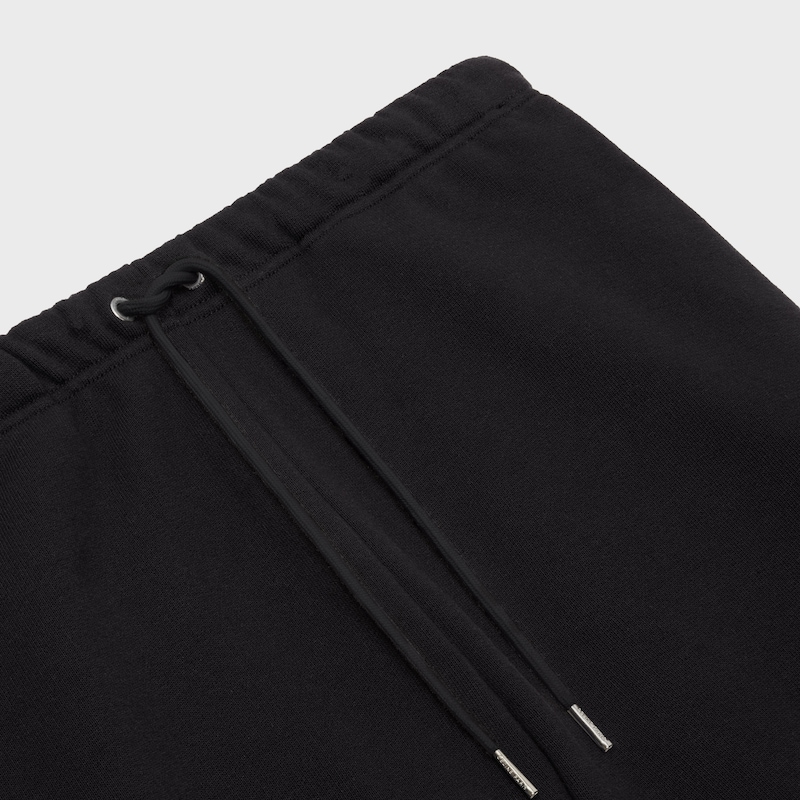 celine shorts in cotton fleece - BLACK / WHITE -  - 1 | CELINE