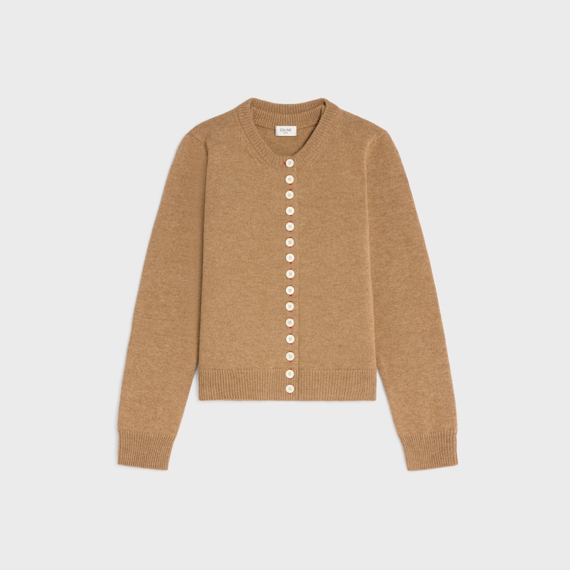 twinset cardigan IN heritage cashmere - CAMEL -  - 1 | CELINE
