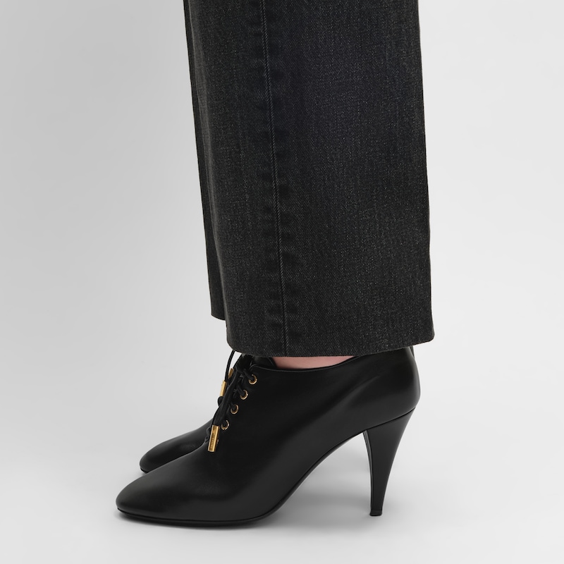 SOFT OXFORD - BAILARINAS CON TACÓN Y CORDONES DE PIEL DE BECERRO - CURTIDO VEGETAL - NEGRO -  - 1 | CELINE