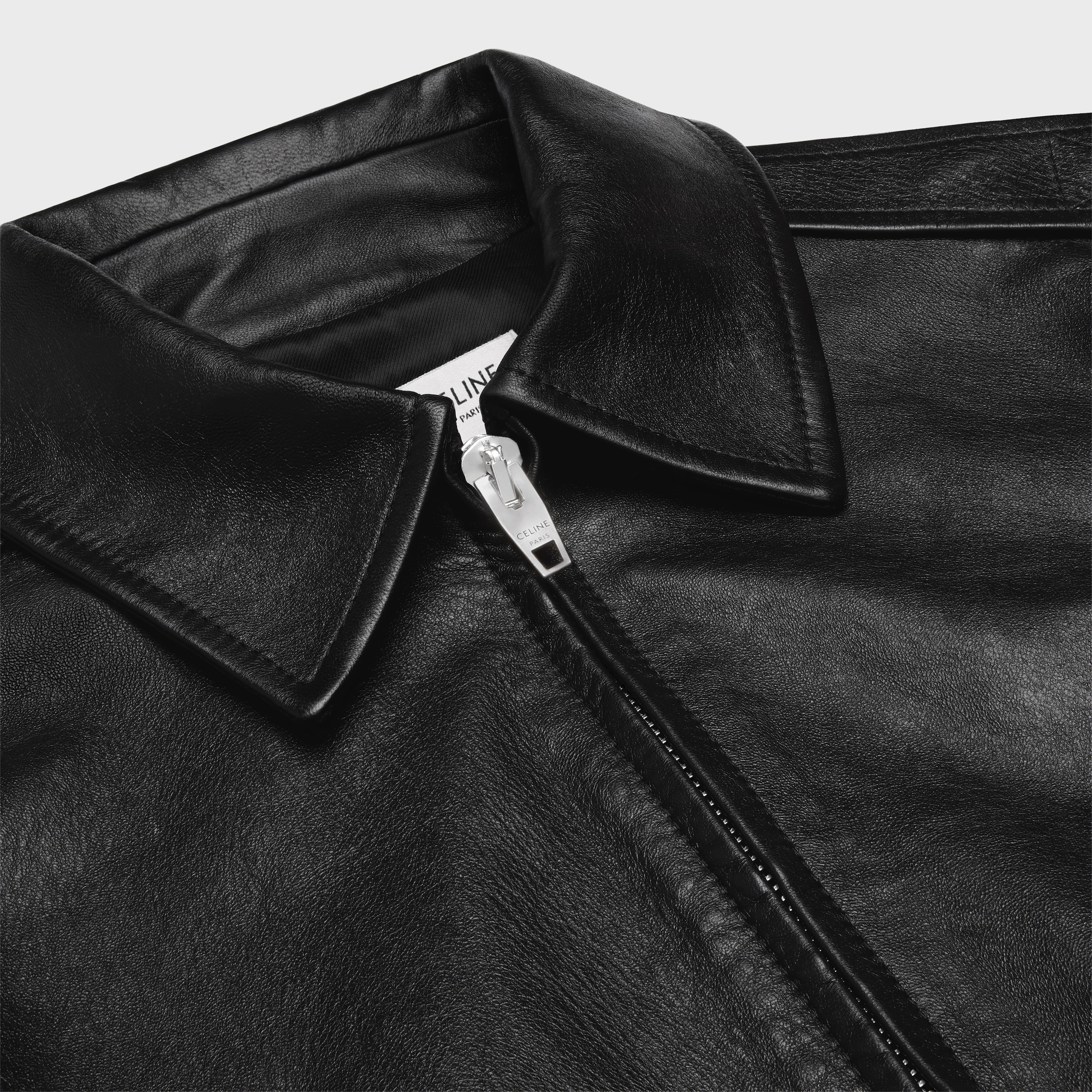 classic aviator blouson jacket in soft lambskin - BLACK | CELINE