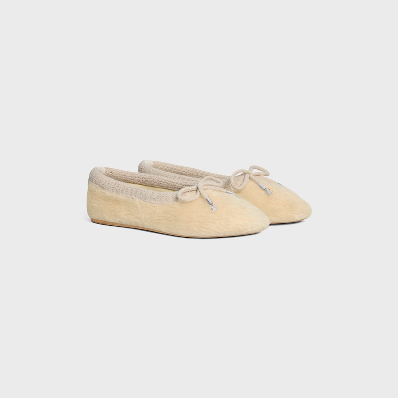 CELINE ABBY BALLERINA IN Alpaca Wool Fabric - CREME ROSE -  - 1 | CELINE
