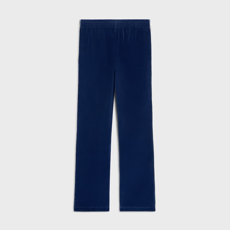 tracksuit pants in velvet jersey - NAVY CHINA/ ECRU -  - 1 | CELINE