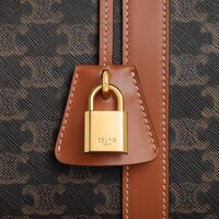 Large Travel Bag IN Triomphe Canvas and calfskin - TAN - TRIOMPHE CANVAS - 1 | CELINE