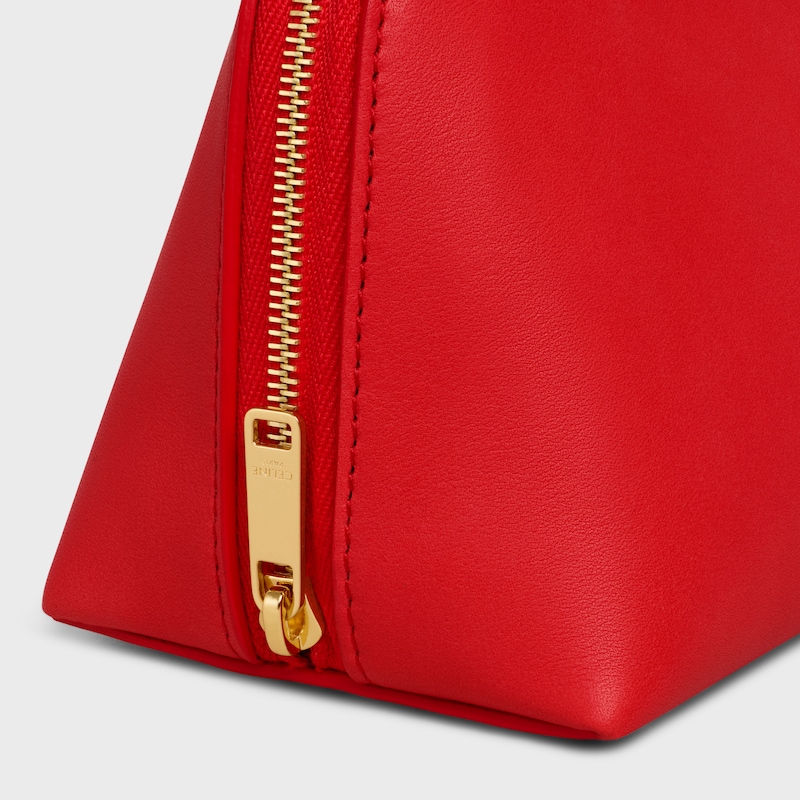 SMALL COSMETIC POUCH IN SMOOTH CALFSKIN - ULTRA RED / SYRAH - BEAUTY ACCESSORIES - 1 | CELINE