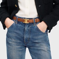 Medium 25MM Triomphe Belt in Natural Calfskin - TAN -  - 1 | CELINE