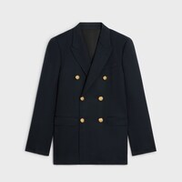 CLASSIC JACKET IN DIAGONAL WOOL - Navy -  - 1 | CELINE