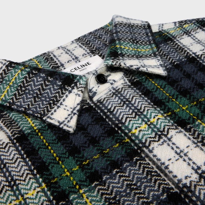surchemise cachemire tartan - BLUE/GREEN/WHITE -  - 1 | CELINE