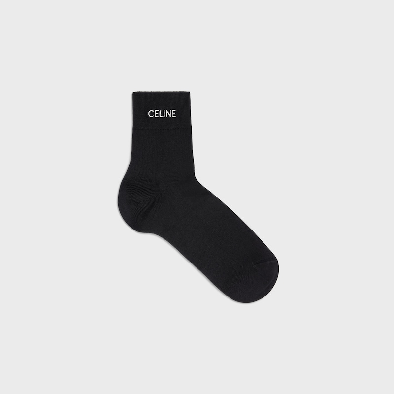 CELINE SOCKS IN COTTON - BLACK -  - 1 | CELINE