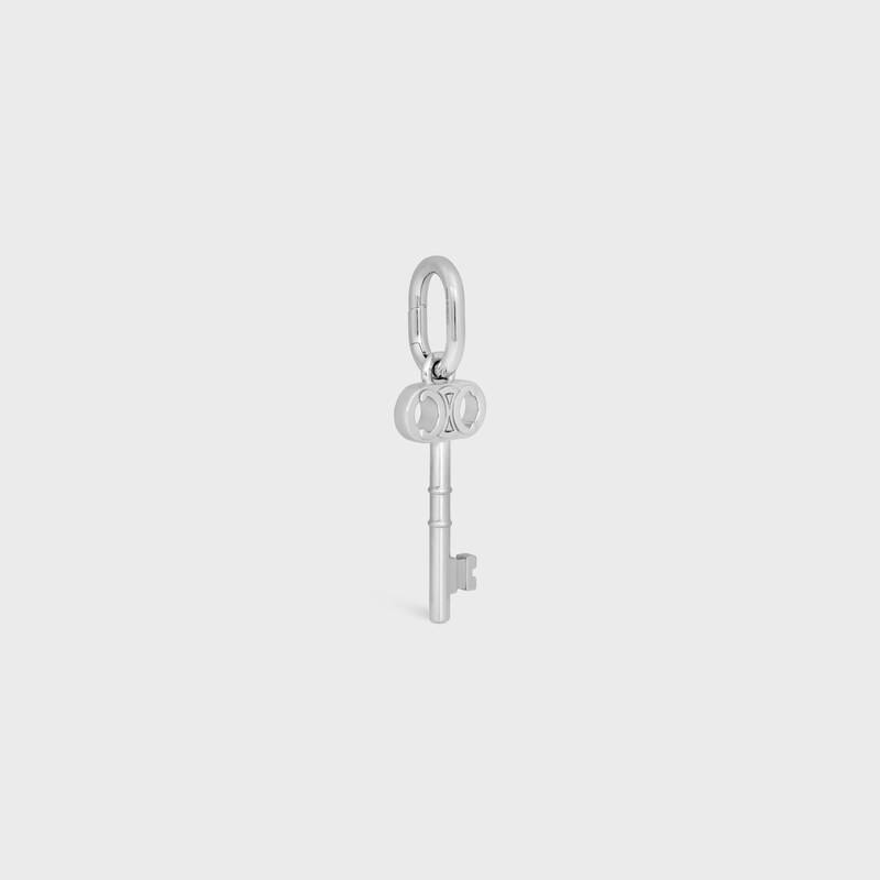 Celine Charms Triomphe Key in Brass with Rhodium Finish - SILVER - EVENING - 1 | CELINE