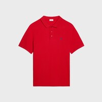polo shirt IN PIQUE COTTON JERSEY - ROUGE / BLEU -  - 1 | CELINE