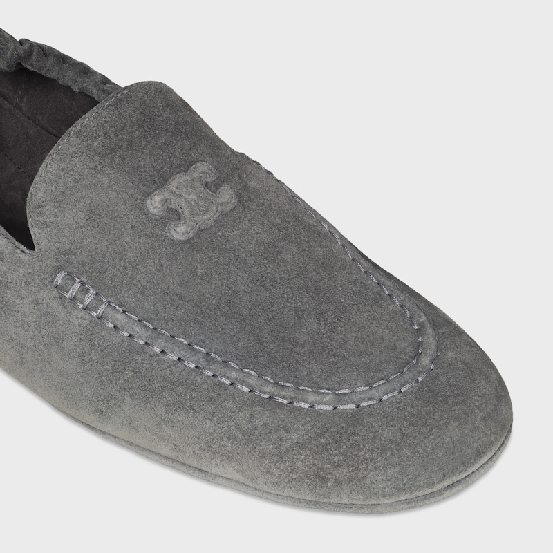 ADAM LOAFER IN SUEDE CALFSKIN - GREY -  - 1 | CELINE
