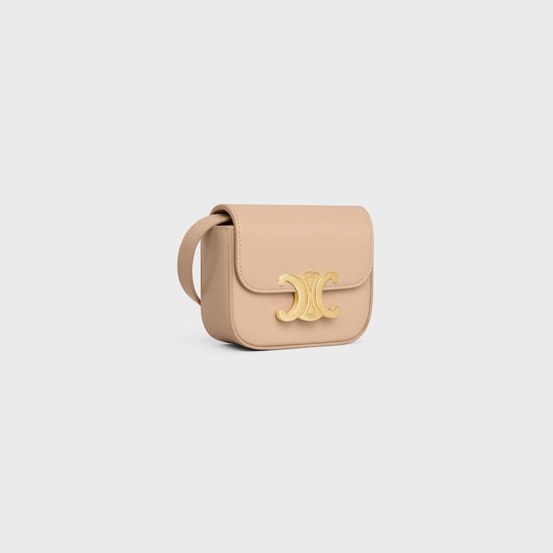 MINI CLAUDE in Shiny calfskin - OAT BEIGE - MORE LINES - 1 | CELINE