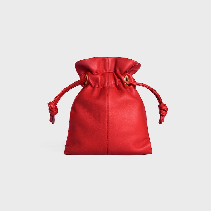 MICRO CRYSTAL POUCH IN SMOOTH LAMBSKIN - ULTRA RED - CHARMS AND ACCESSORIES - 1 | CELINE