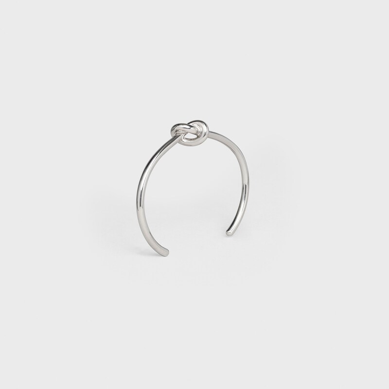 Knot extra-thin bracelet in brass with rhodium finish - Silver -  - 1 | CELINE