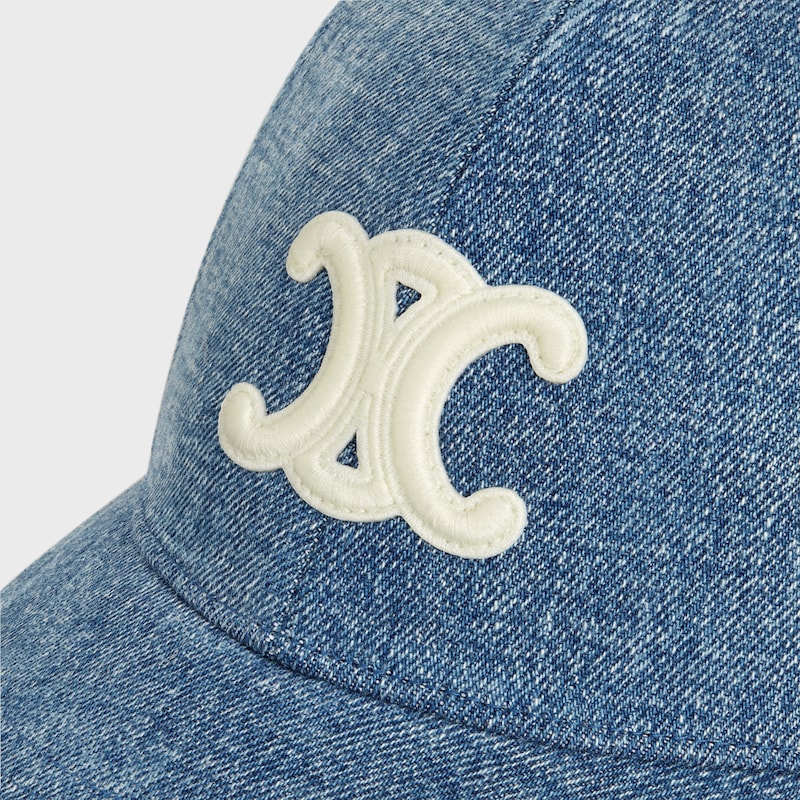 TRIOMPHE BASEBALL CAP IN DENIM UNION WASH - DARK UNION WASH -  - 1 | CELINE