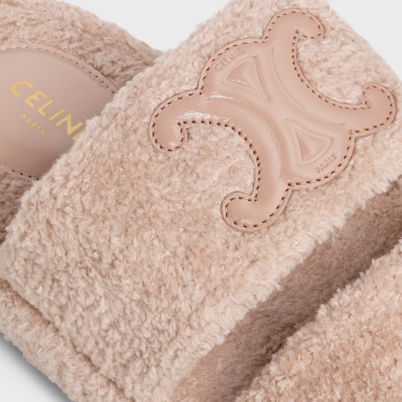 CELINE SLIDES TRIOMPHE IN SPONGE FABRIC - Faded Pink -  - 1 | CELINE