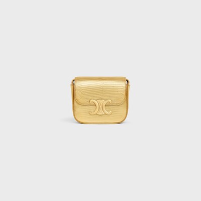 MINI CLAUDE in LAMINATED LIZARD - GOLD - MORE LINES - 4 | CELINE
