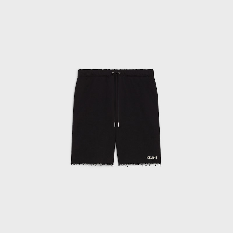 celine shorts in cotton fleece - BLACK / WHITE -  - 1 | CELINE