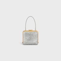 CELINE LANA MINAUDIERE in SUEDE CALFSKIN WITH STRASS - SILVER - EVENING BAGS - 1 | CELINE