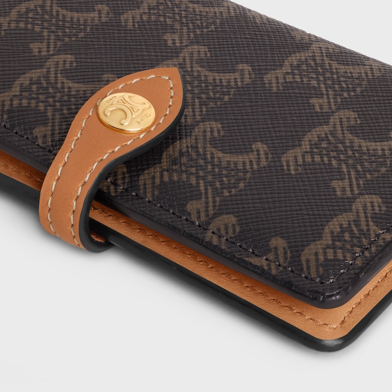 ACCESSOIRE DE SAC CARNET TOILE TRIOMPHE ET VEAU - TAN - BIJOUX DE SACS ET ACCESSOIRES - 1 | CELINE