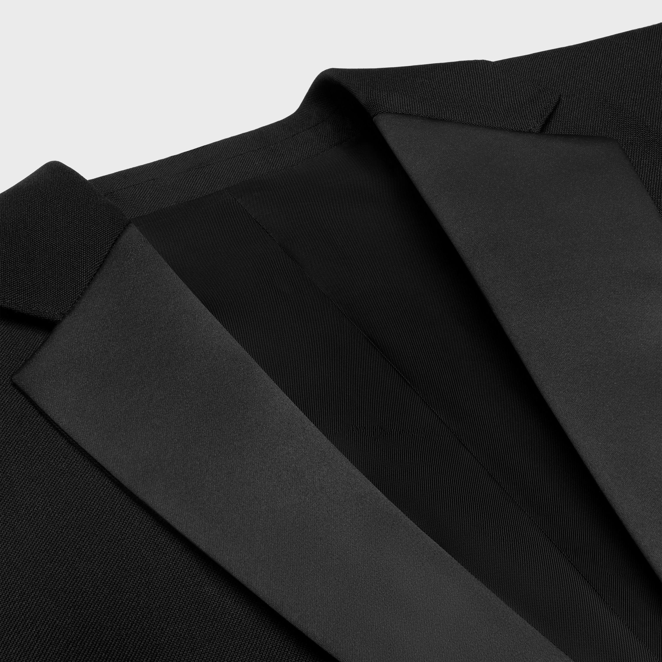 SHORT TUX JACKET IN WOOL AND MOHAIR - BLACK | CELINE