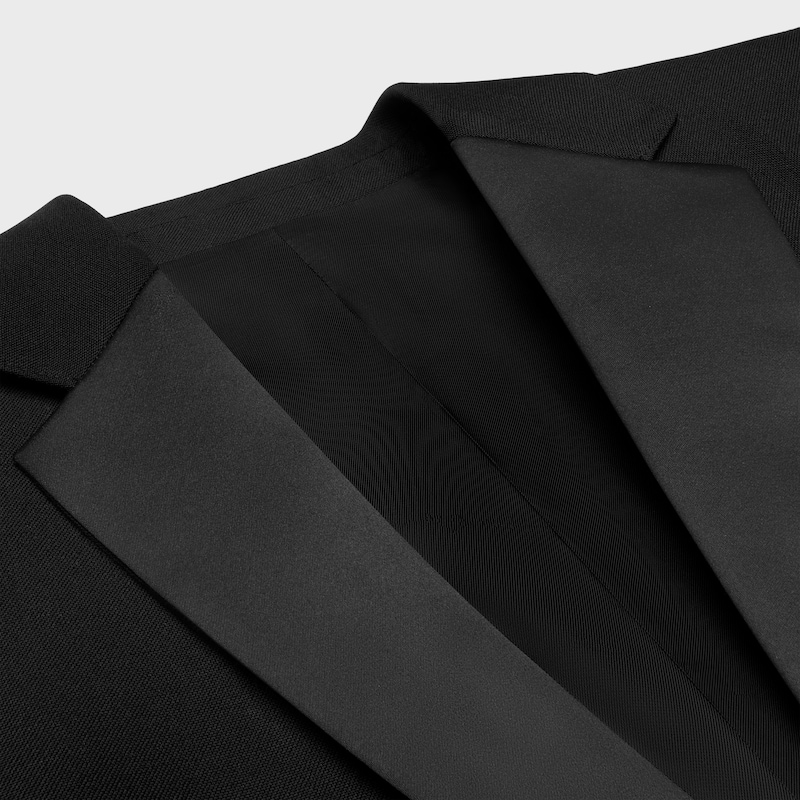 short tux jacket in wool and mohair - BLACK -  - 1 | CELINE