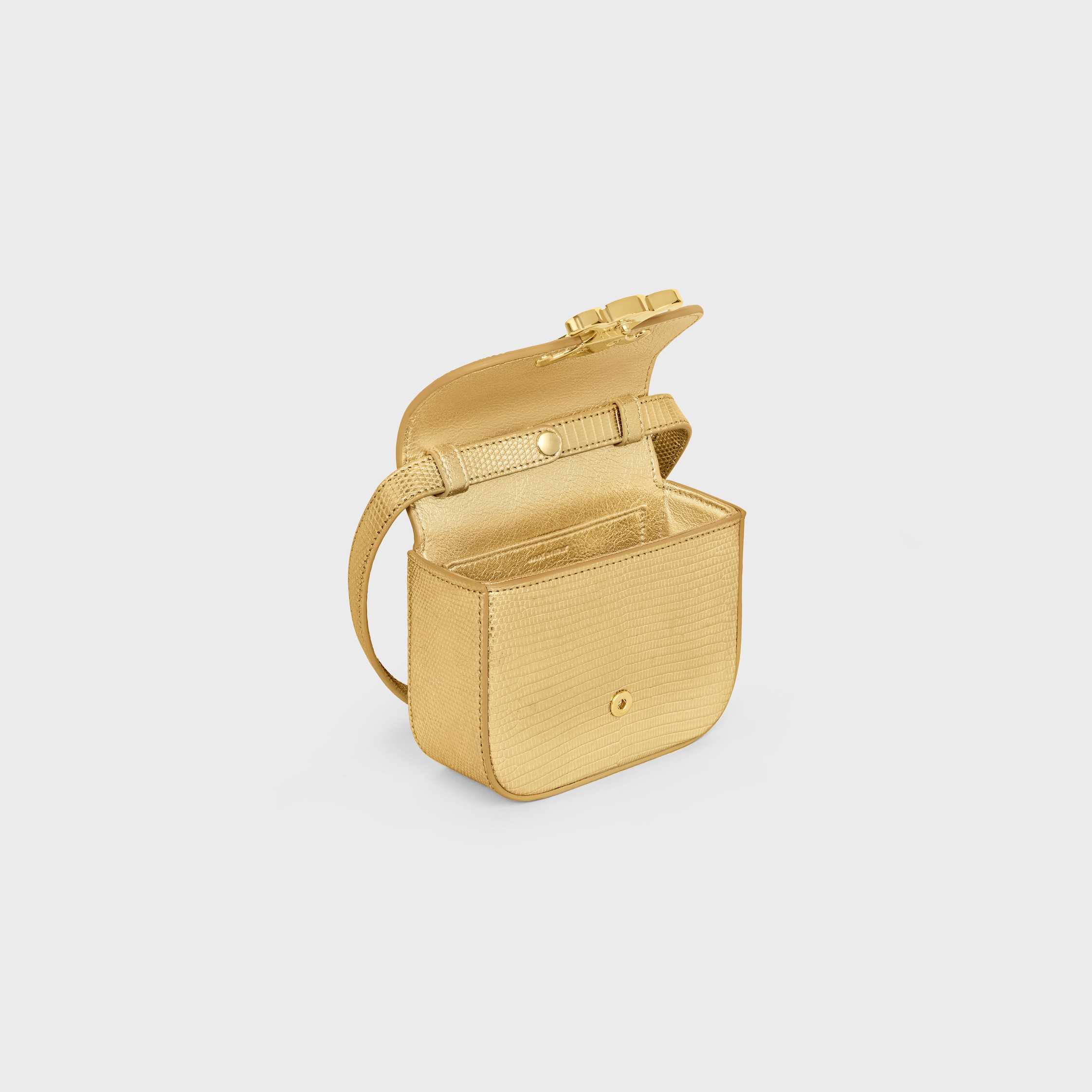 MINI CLAUDE IN LAMINATED LIZARD - GOLD | CELINE